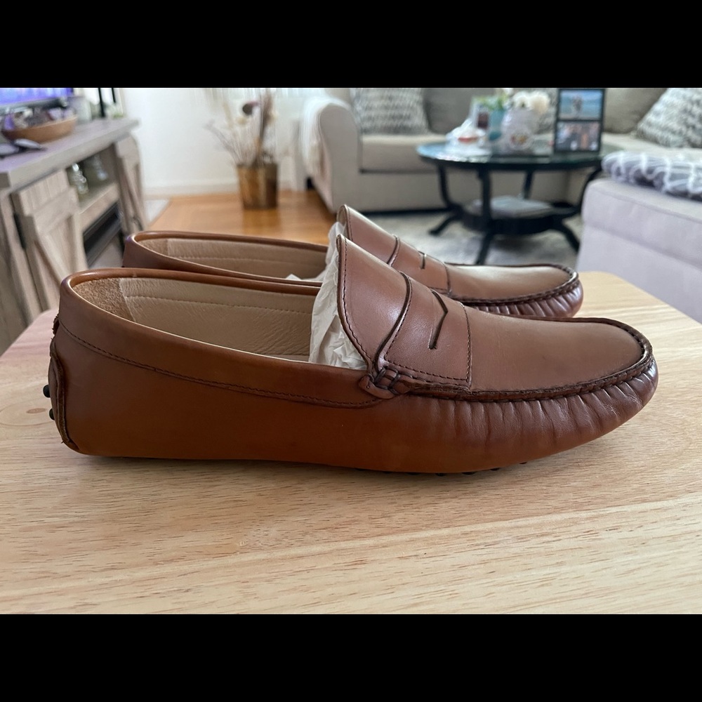 Mens Amalfi by Stefania Loafers Drivers - Made In Italy Brown Leather Size 10